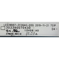 KIT DE LED'S PARA TV INSIGNIA (3 PIEZAS) / NUMERO DE PARTE LED39D07-ZC26AG-05D / 30339007043D / 39000M82 / 220112BB04 / E78030 / PANEL LC390TA2A 2B / MODELO NS-39DF310NA21